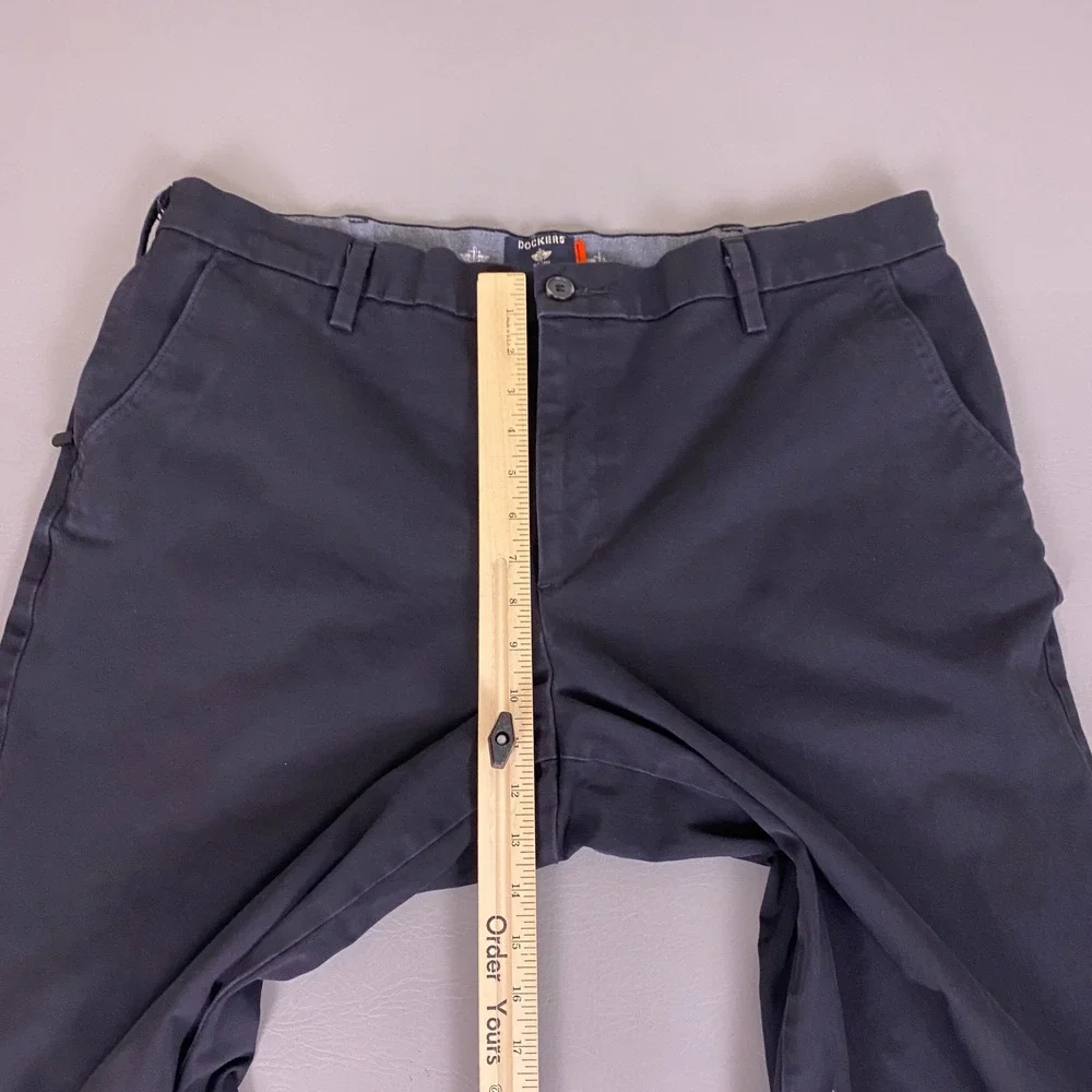 Dockers Pants Men's 40x30 Classic Fit Smart 360 Flex Chino Navy Blue WaterLess